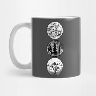 Waves+Trees+Mountains Mug